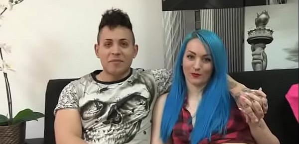trendsBlue haired babe gets AT LAST fucked by other dude while her boyfriend watches